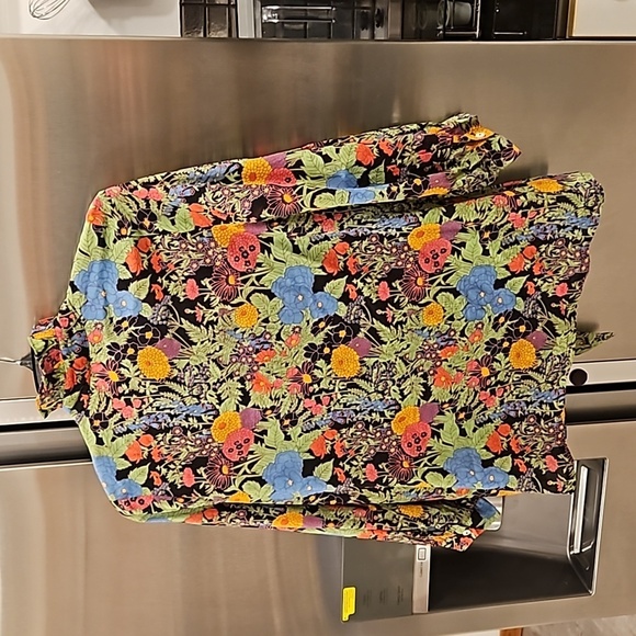 💕MILLE RESORT & TRAVEL ANTHROPOLOGIE💕 Blair Blouse ~ Tie Neck Green Motif XS - Picture 8 of 14